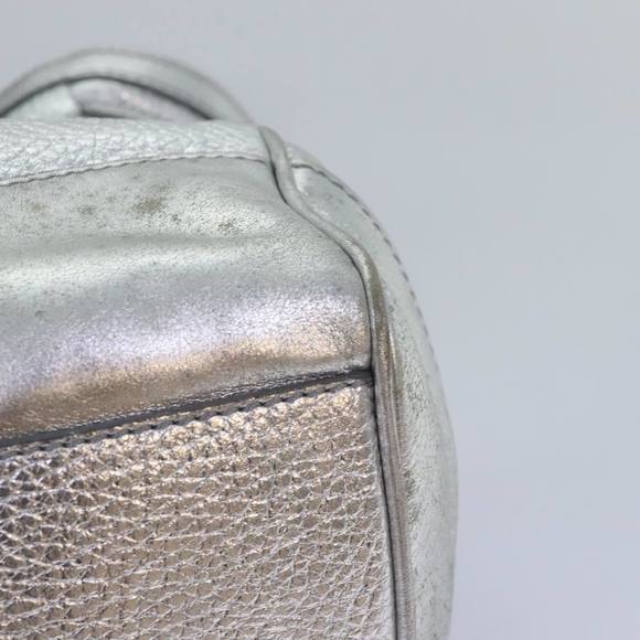 CELINE Tote Bag Leather Silver Auth 88261 - Picture 16 of 16